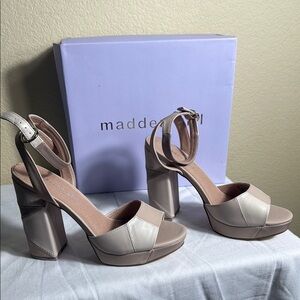Madden Girl Cream Tan Block Heel